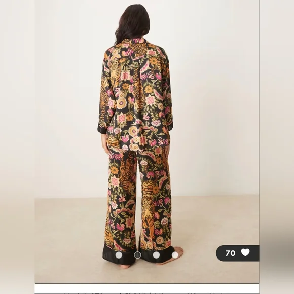 Free People Dreamy Days printed pyjama set in black multi - Picture 4 of 6